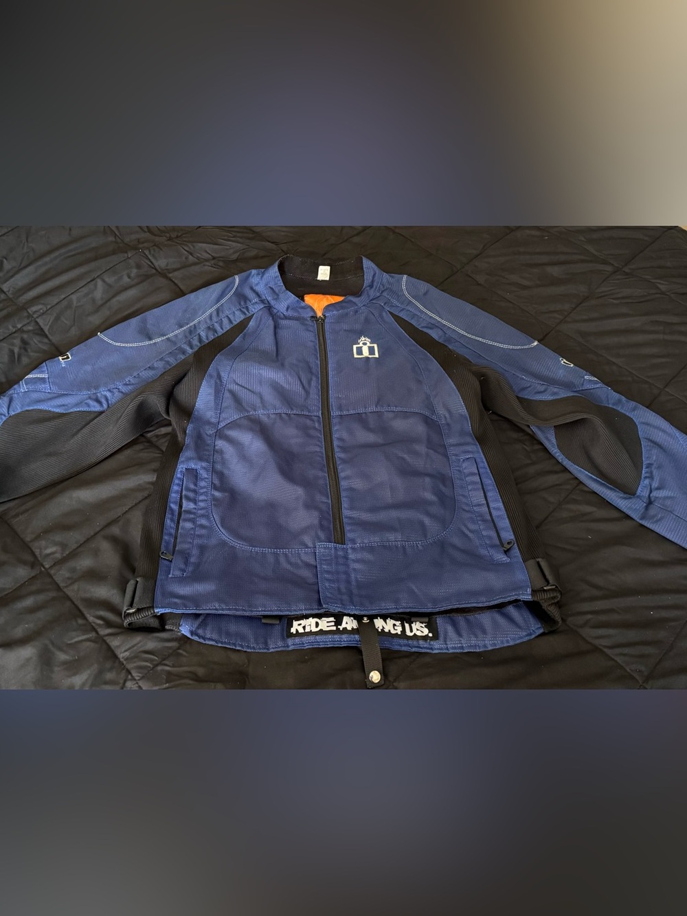 ICON Men's Blue and Black Motorcycle Jacket